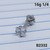 16g Silver Double 4mm Square CZ 1/4 Cartilage Barbell