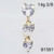 14g Gold 3 CZ Heart Top Dangle Belly Ring B1581