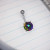 14g Silver Vitrail AB Round Belly Ring