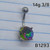 14g Silver Vitrail AB Circle 3/8 Belly Ring B1293