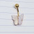 14g Gold White Seashell Butterfly Belly Ring