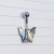 14g Silver Abalone Butterfly 3/8 Belly Ring B1946