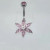 14g Silver Pink Flower 3/8 Belly Ring