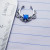 Non-Piercing Silver Blue Opal Septum Ring