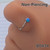 Non-Piercing Silver Blue Opal Nostril Nose Piercing B0434
