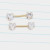 14g Gold CZ Heart Threadless Nipple Rings Barbells 1/2