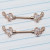 14g Rose Gold CZ Swirl Nipple Rings Barbells 1/2