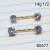 14g Gold CZ 1/2 Nipple Rings Barbells B0677