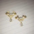 14g Gold Filigree Tear Drop CZ Nipple Rings Barbells Shields 9/16