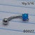 16g Silver Blue Opal Round 5/16 Eyebrow Ring B0027