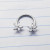 14g Silver CZ Flower Horseshoe Ring