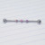 14g Silver 3 Pink Opal Industrial Barbell Earring