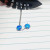 14g Silver Blue Opal Threadless Industrial Barbell Earring