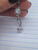 14g Silver CZ Tear Drop Long Dangle Belly Ring B0168