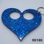 Blue Glitter Heart Keychain