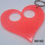 Coral Glitter Heart Keychain