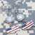 40 Caliber Silver American Flag Clear Crystal Dangle Bullet Earrings