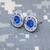 40 Caliber Silver Bullet Casings Sapphire Blue Crystal Surgical Stud Earrings