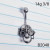 14g Silver Steampunk Skull Belly Ring