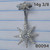 14g Silver Starburst CZ 3/8 Belly Ring B0094
