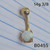 14g Gold White Opal 3/8 Belly Ring B0455