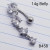 14g Silver 4 CZ Top Dangle Belly Ring