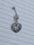 14g Silver Flower Heart Dangle Belly Ring B0255