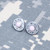 40 Caliber Silver Bullet Casing Opaque Pink Crystal Stud Earrings