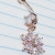 14g Rose Gold CZ Flower Dangle Heart Belly Ring