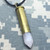 357 Mag Caliber Bullet Rose Quartz Leather Necklace