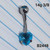 14g Silver Blue Heart Belly Ring