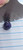 14g Clear Tanzinite Purple Crystal Paved Ball Belly Ring