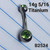14g Titanium Green Gem Short 5/16 Belly Ring Navel Barbell