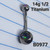 14g Titanium Round Vitrail AB CZ Long 1/2 Belly Ring