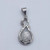 *MTO* Sterling Silver Oval Memorial Pendant Heart CZ  Sterling Silver