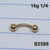 16g Gold Stainless 1/4 Eyebrow Ring B2588