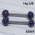 14g Silver Purple Ferido Crystal 5/8 Nipple Barbell Rings