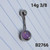 14g Stainless Purple Opal 3/8 Belly Ring