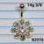 14g Gold CZ Flower 3/8 Belly Ring