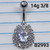 14g Silver CZ Teardrop 3/8 Belly Ring B2993