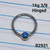 16g Stainless Blue Opal 3/8 Hinged Hoop Captive Ring