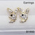 20g Gold CZ Playboy Bunny Stud Earrings B1900