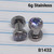 6g Silver Stainless CZ Plugs Gauges B1432