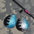 Teal & Black Fishing Dangle Earrings
