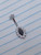 14g Titanium Black Marquise CZ  3/8 Belly Ring B3470