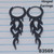 Stainless Black Flame Hoop Earrings B3569