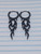 Stainless Black Flame Hoop Earrings B3569