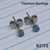 Titanium Silver Blue Opal Stud Silver Earrings B2172