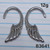 2x 12g Stainless Silver Angel Wing Hanger Taper Gauges B3641