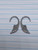 2x 12g Stainless Silver Angel Wing Hanger Taper Gauges B3641
